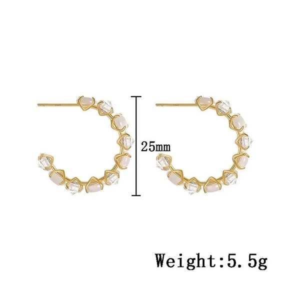 💖 5 items for $25 Sale! 💖 Opal Hoop Fashion Earrings - Picture 6 of 6